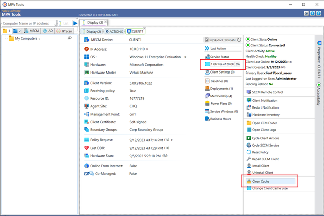 SCCM Clear Client Cache