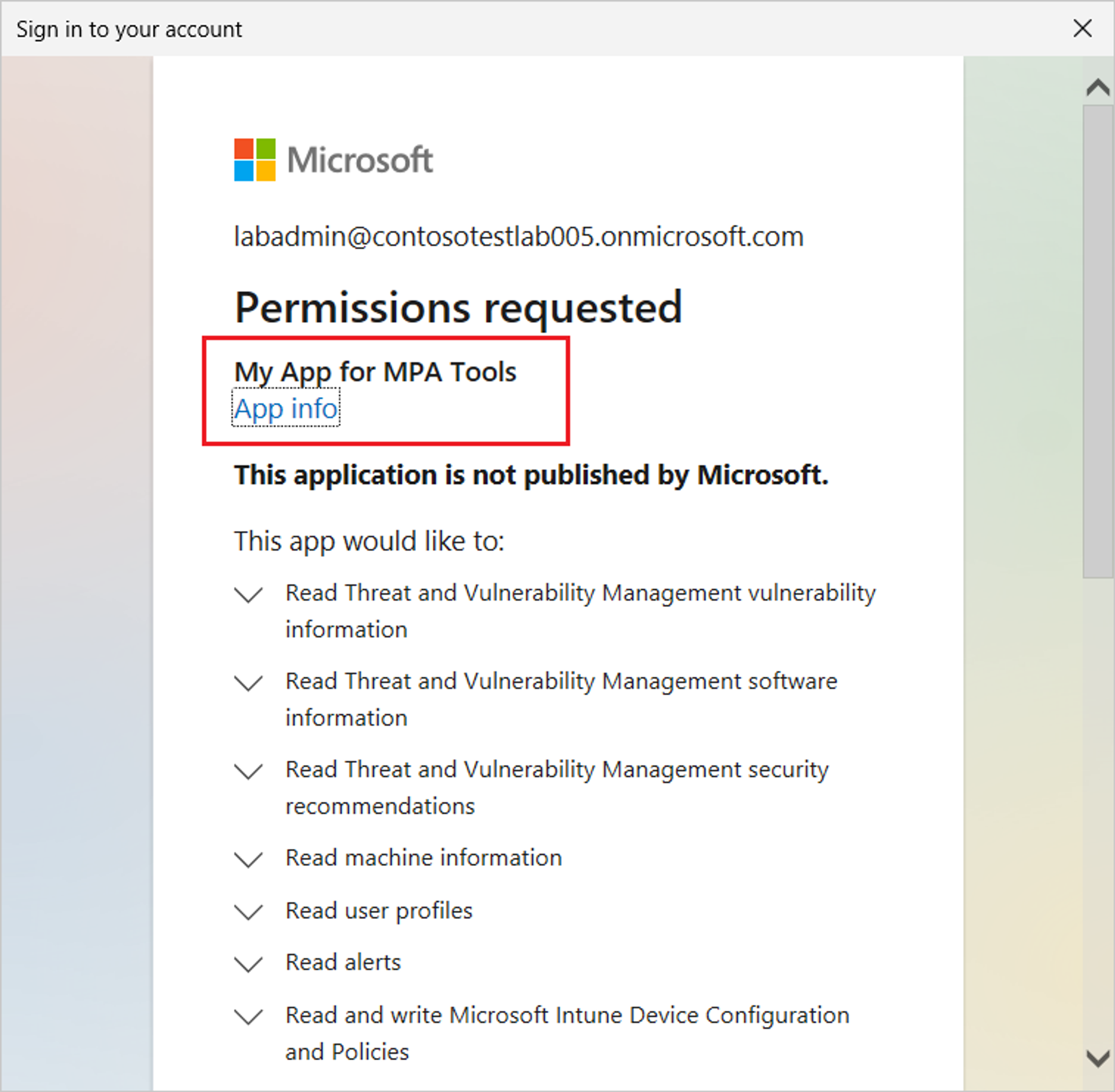 Connecting MPA Tools to Azure Tenant screenshot 59