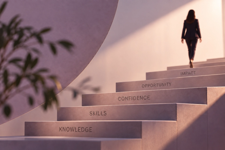 Professional delivering a presentation to colleagues during a leadership development session