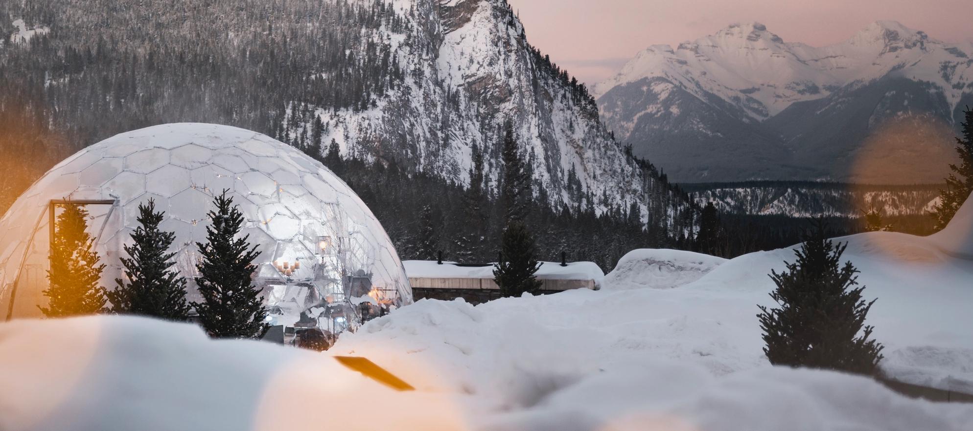 360° Dome Dining at Fairmont Banff Springs in Winter