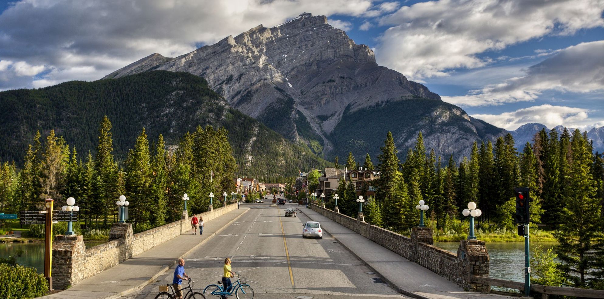 Town of Banff boulevard view of Cascade Mountain