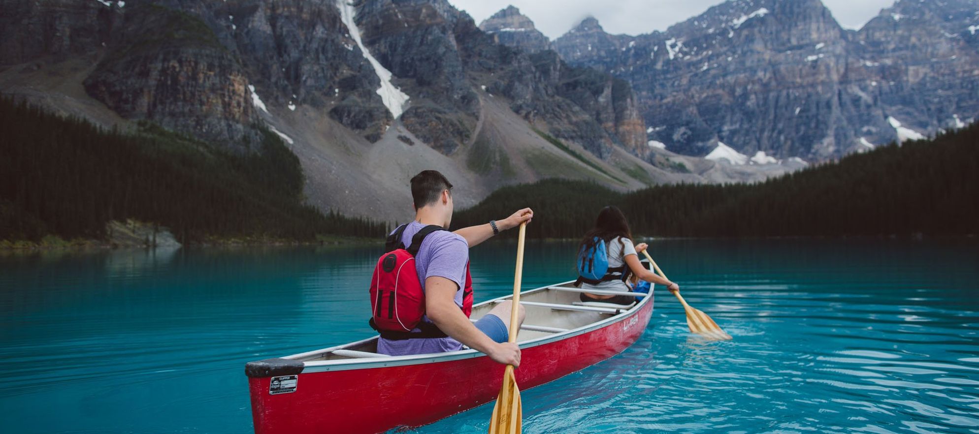 Canoeing Moraine Lake Banff National Park Jake Dyson