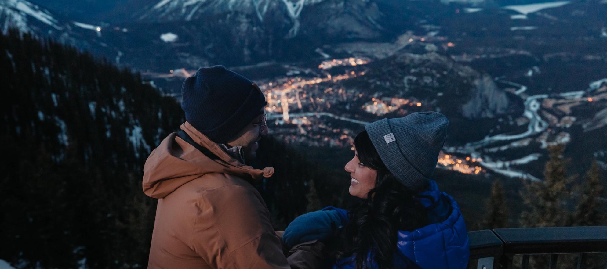 Couple experiencing the views at Sanson's Peak