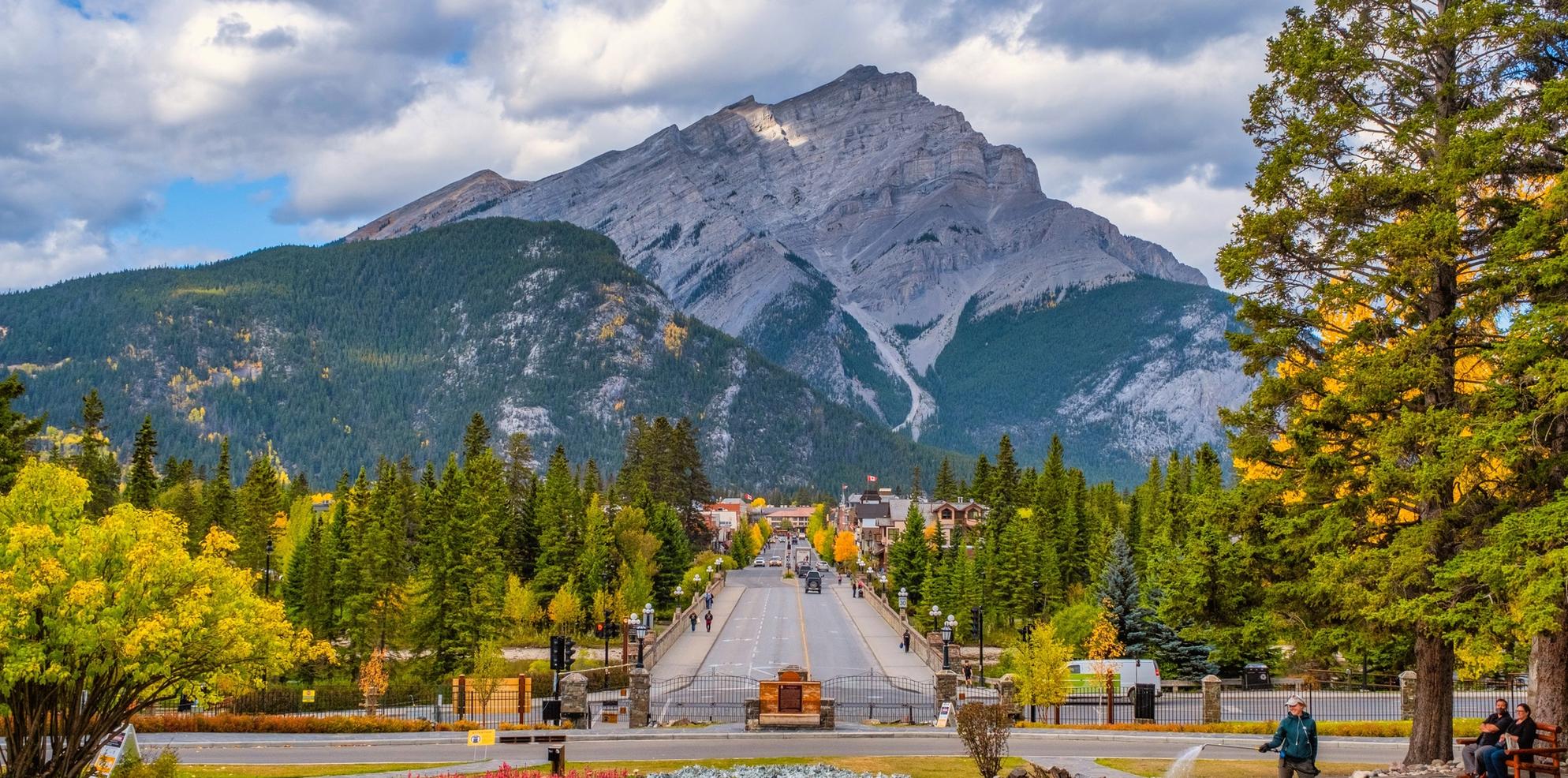 Banff Avenue in the summer