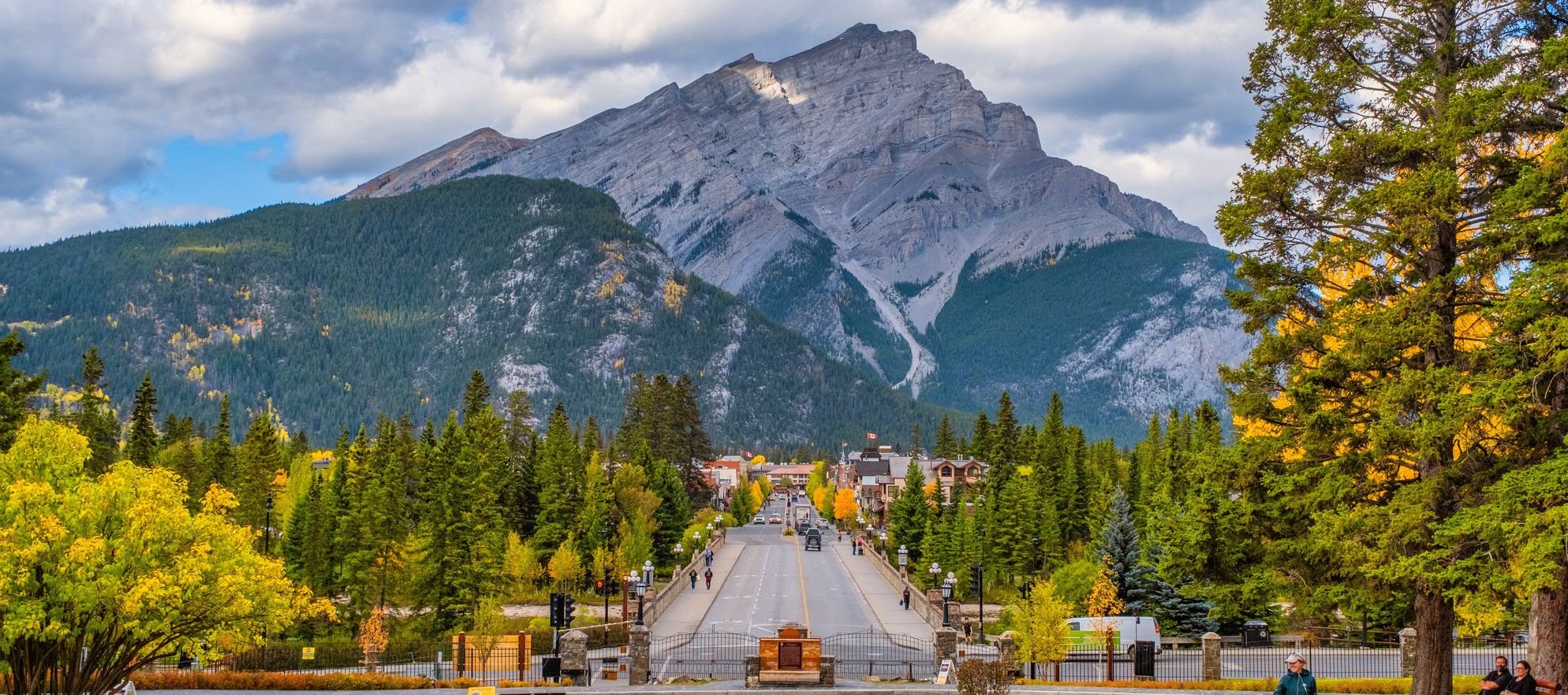 Banff Avenue in the summer
