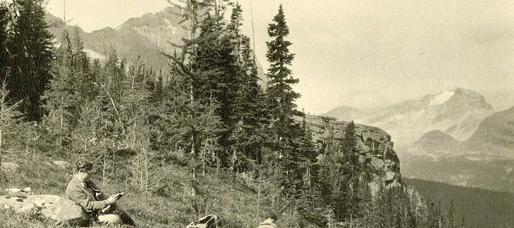 Peter Whyte and Catharine Robb Whyte painting en plein air