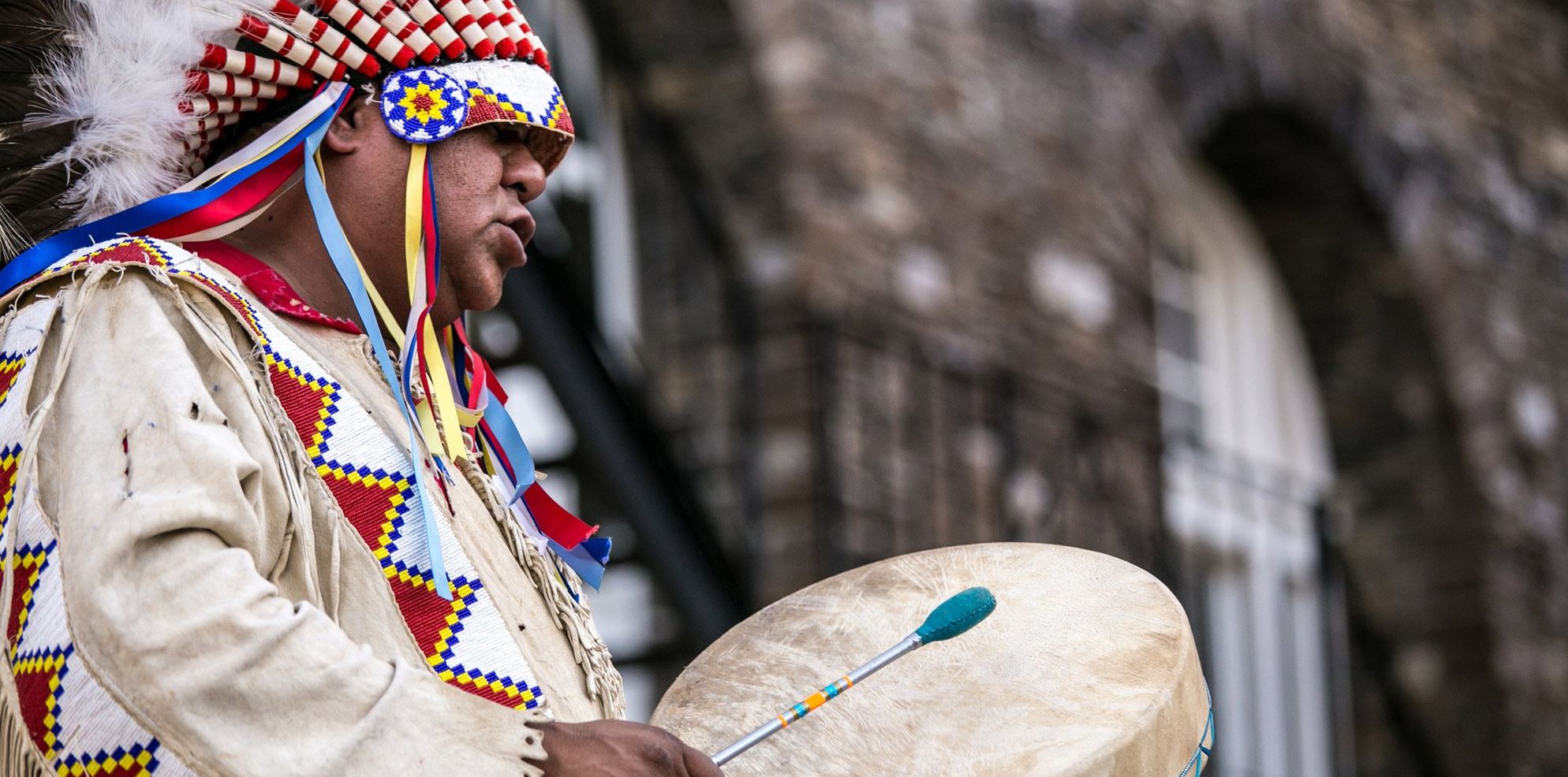 First Nations performer in Banff and Lake Louise