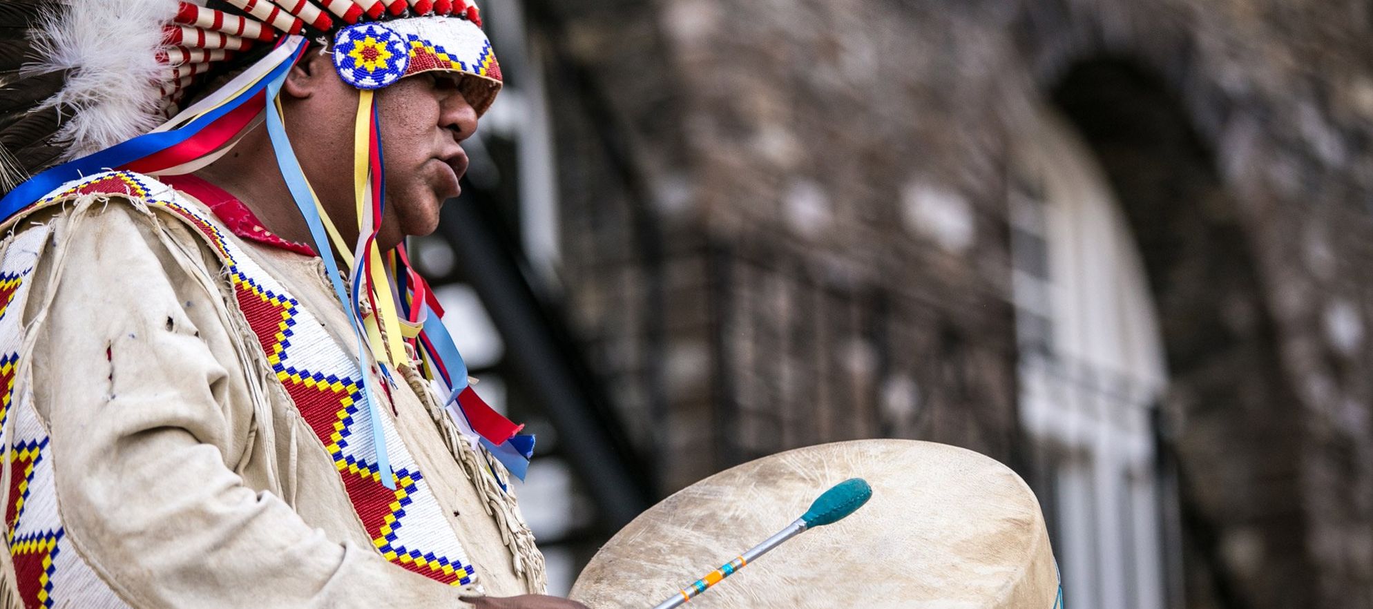 First Nations performer in Banff and Lake Louise