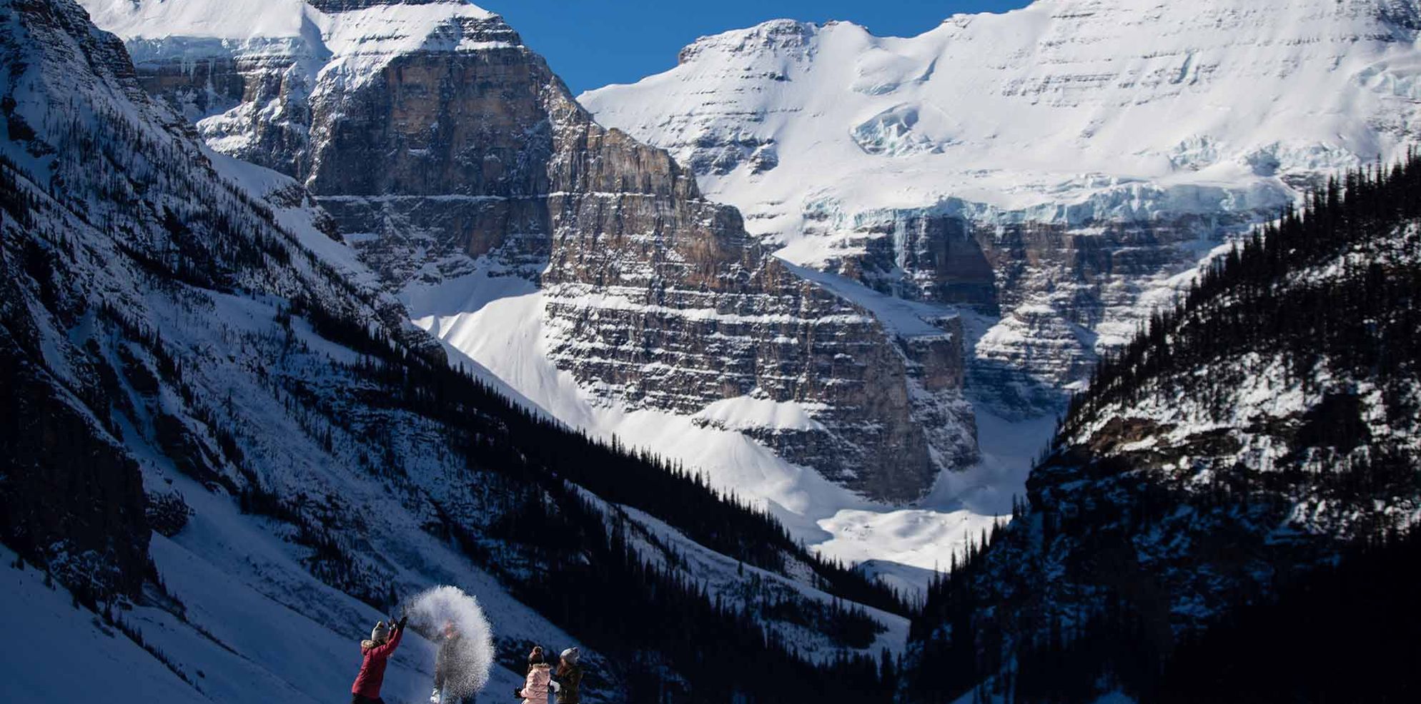 Winter Family Hiking Fun, Lake Louise, Banff National Park