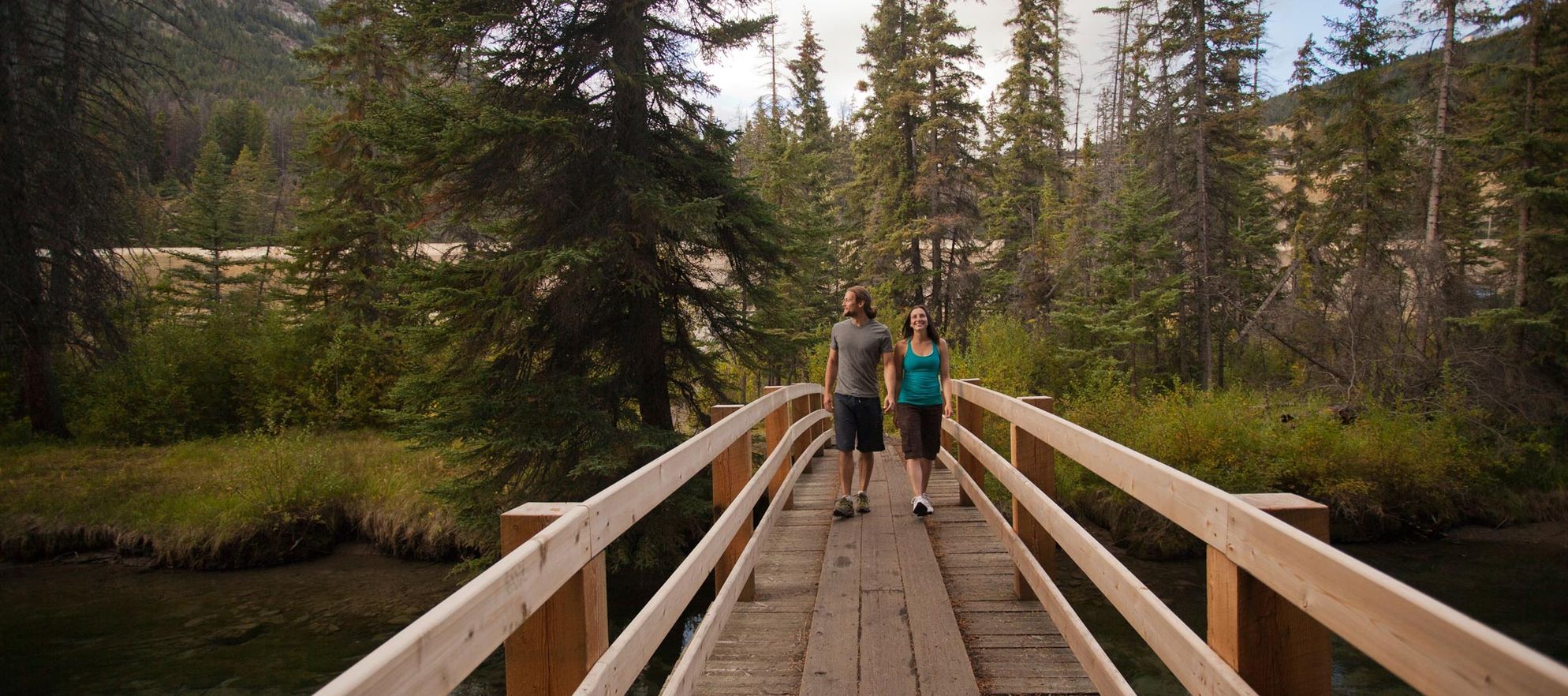 Sunset walks from the town of Banff