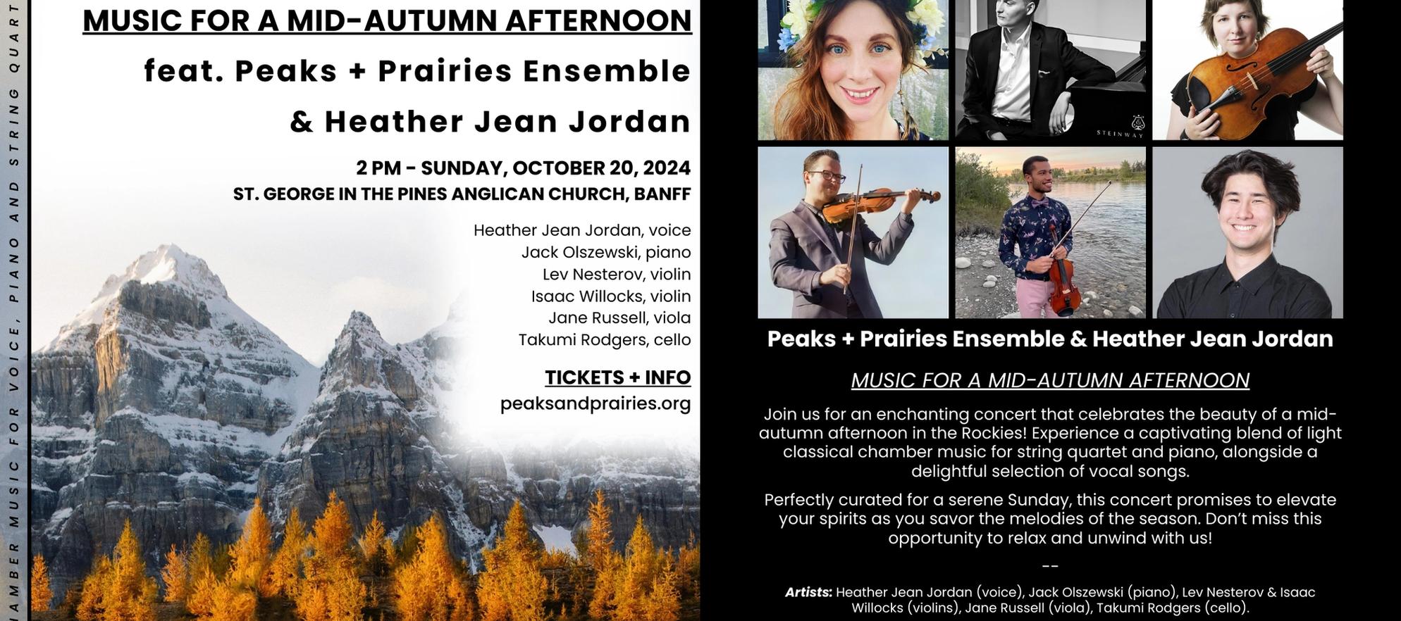 Music for a mid-Autumn Afternoon: Peaks + Prairies Ensemble & Heather Jean Jordan - Live in Banff