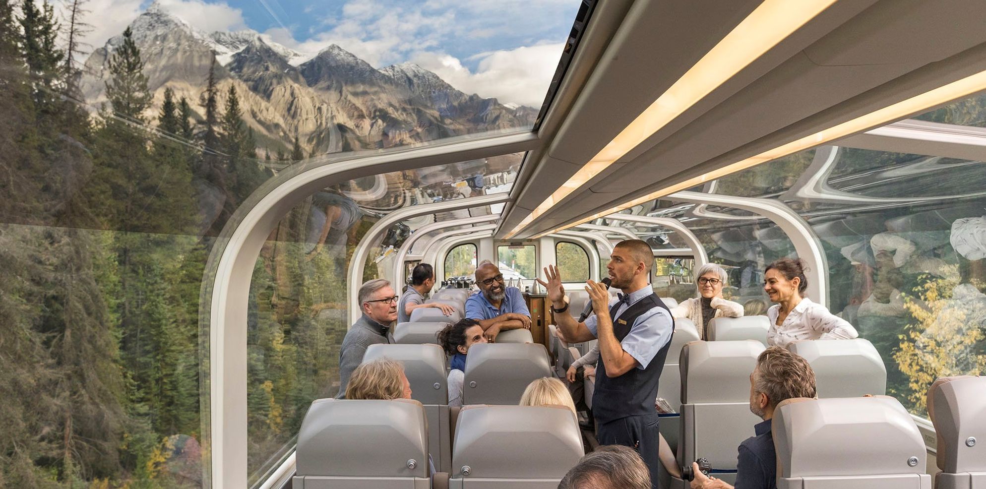 Rocky Mountaineer train in Banff National Park