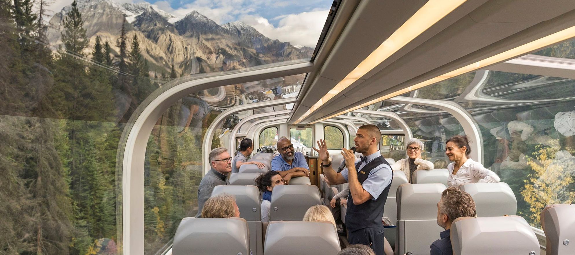 Rocky Mountaineer train in Banff National Park