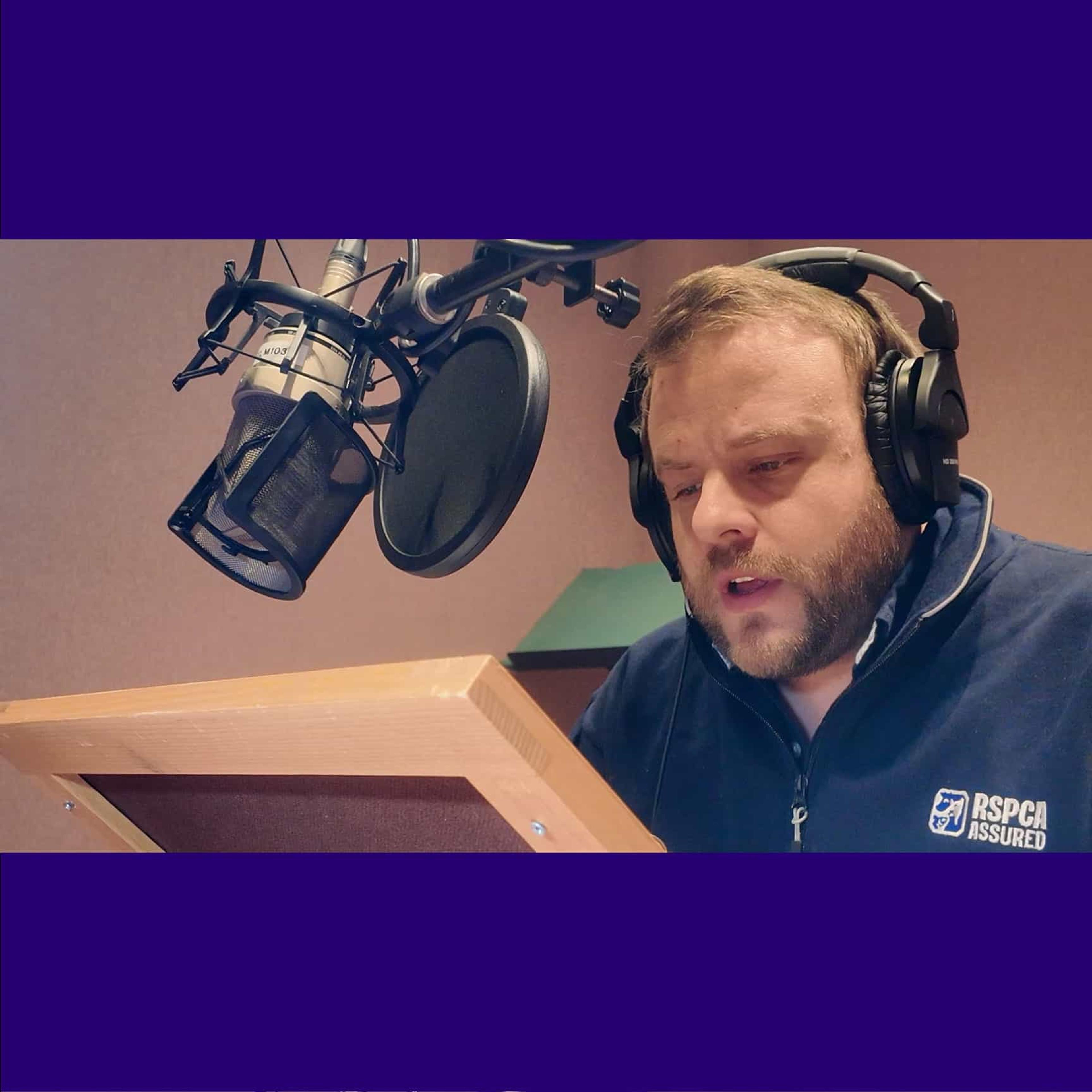 Mark reading the RSPCA Assured radio script