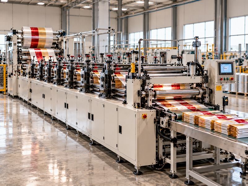 Pouching and cutting machine