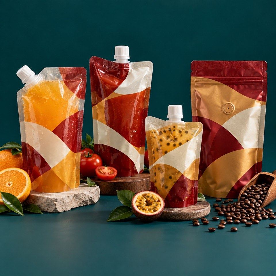 Spout pouches and a coffee pouch with a valve