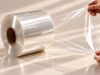 Clear nylon laminate film on a reel