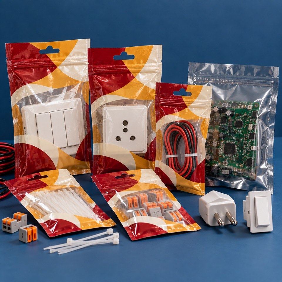 Switches in printed pouches and a circuit board in an anti-static bag