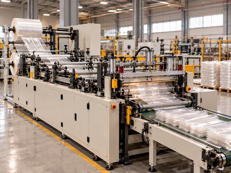 Side sealing pouching machine