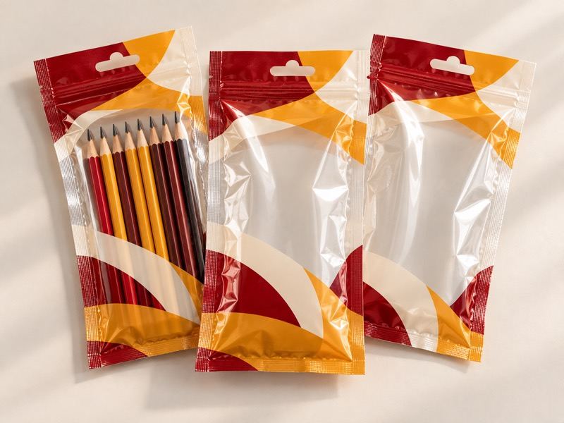 Clear side seal bags with a hang hole