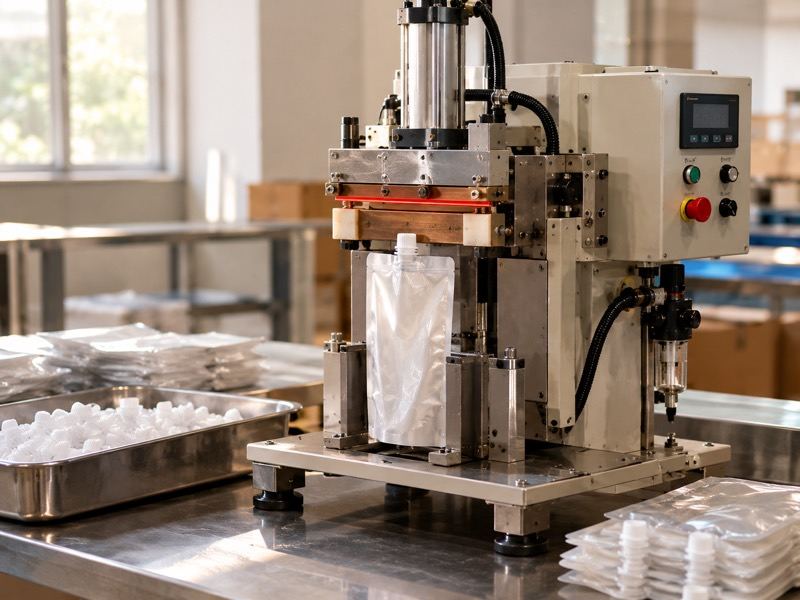 Spout fixing machine