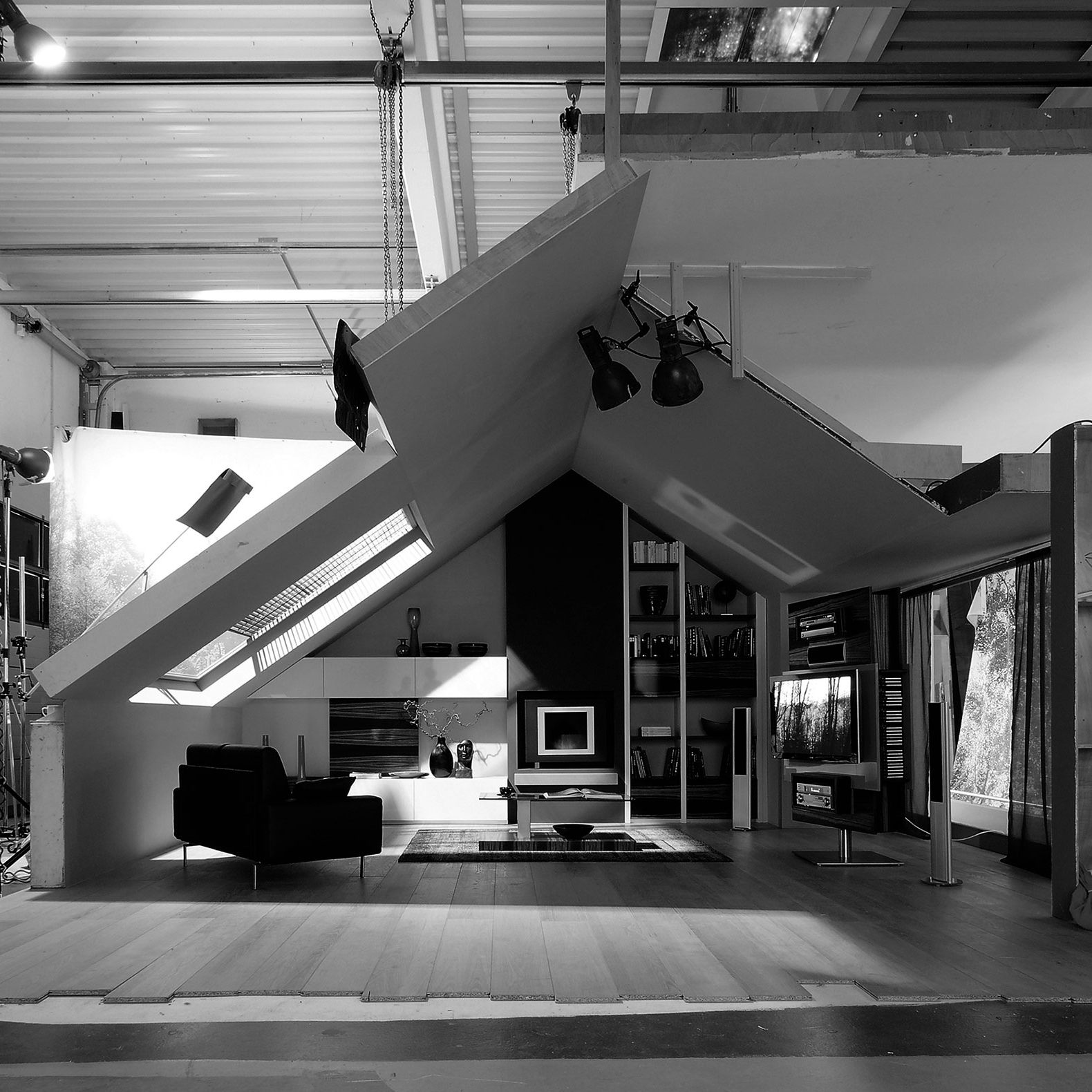 Studioprdouktion Setbau Schrägdach