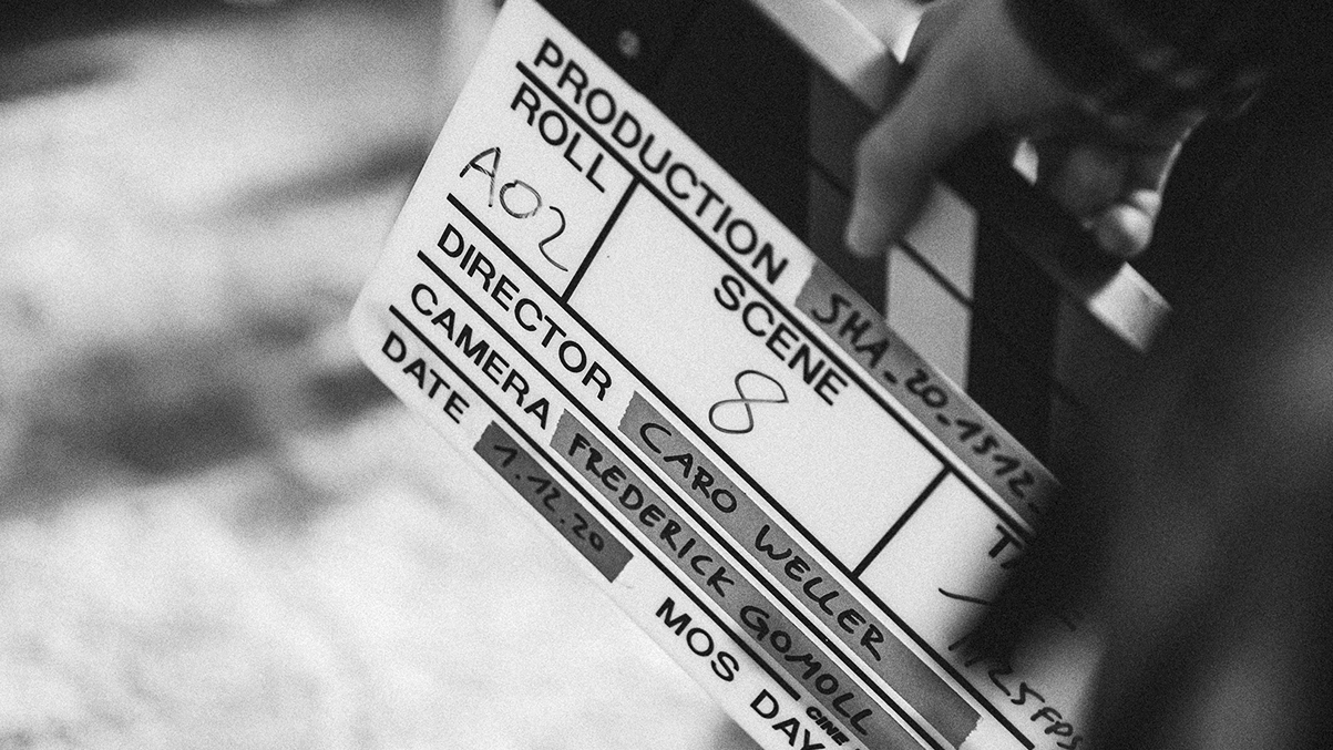 Filmklappe Videodreh