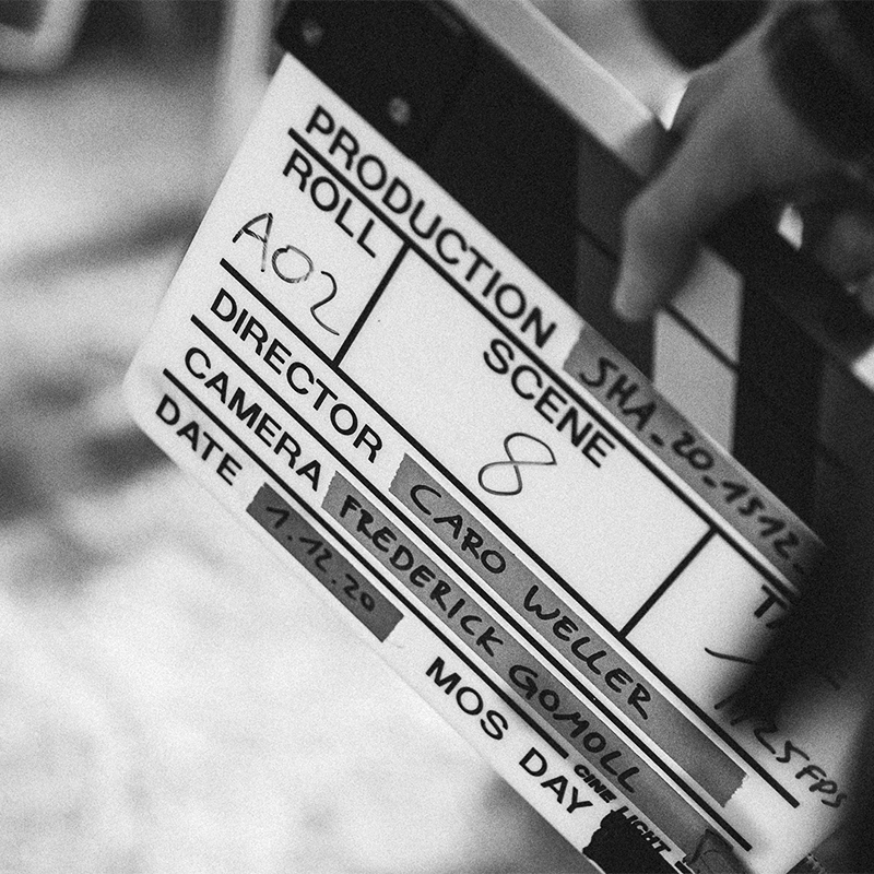 Filmklappe Videodreh