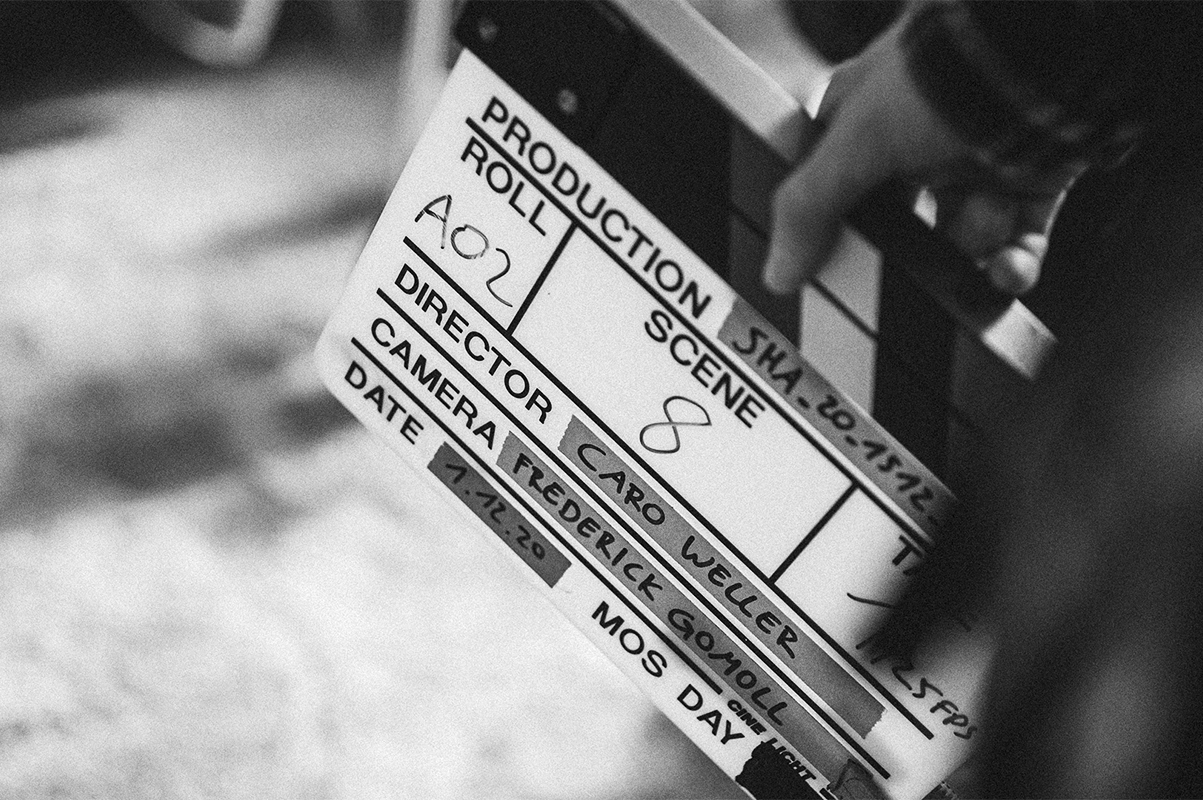 Filmklappe Videodreh