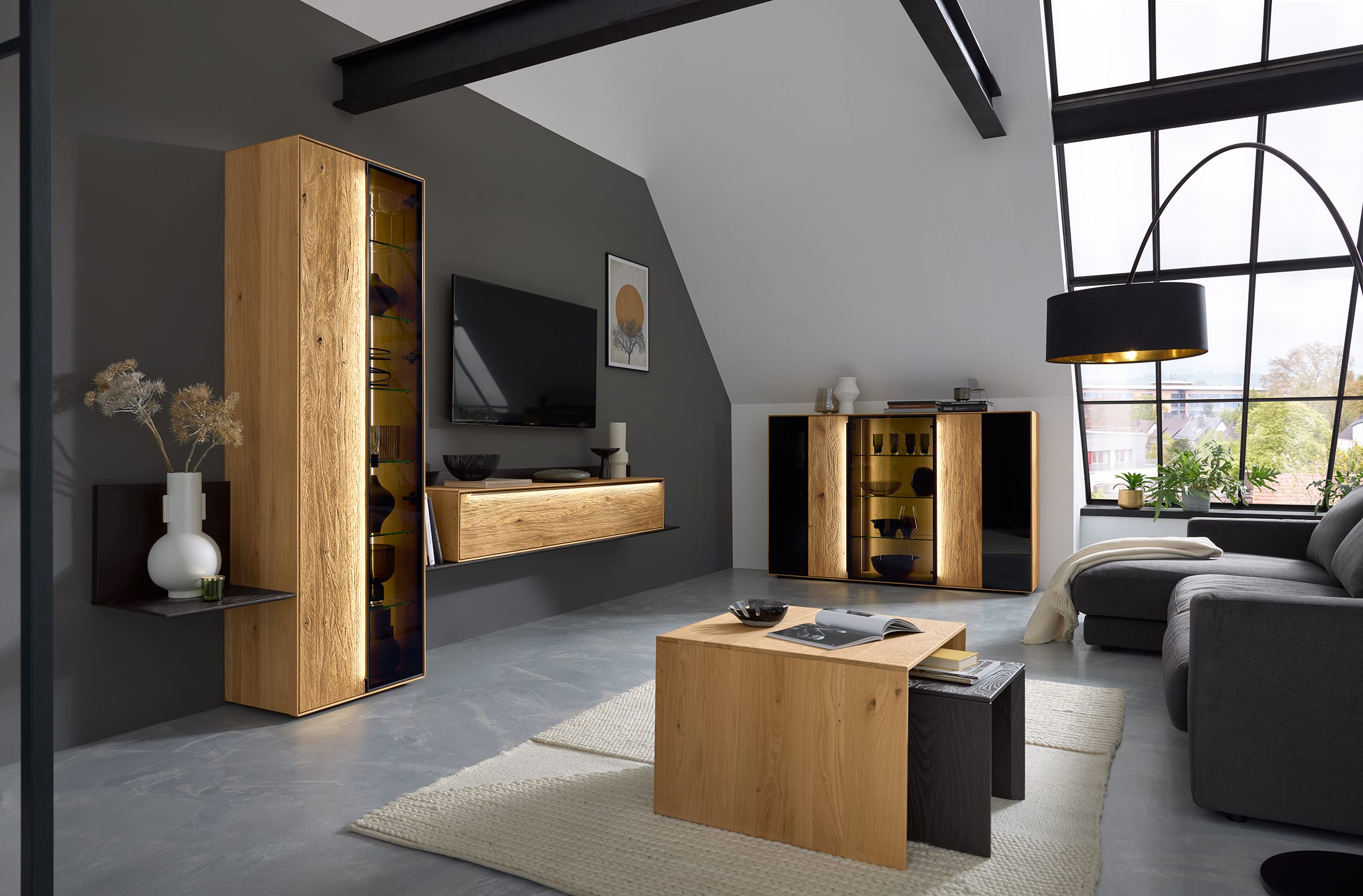 Decker Wohnzimmermöbel Serie Garda im Loftstil