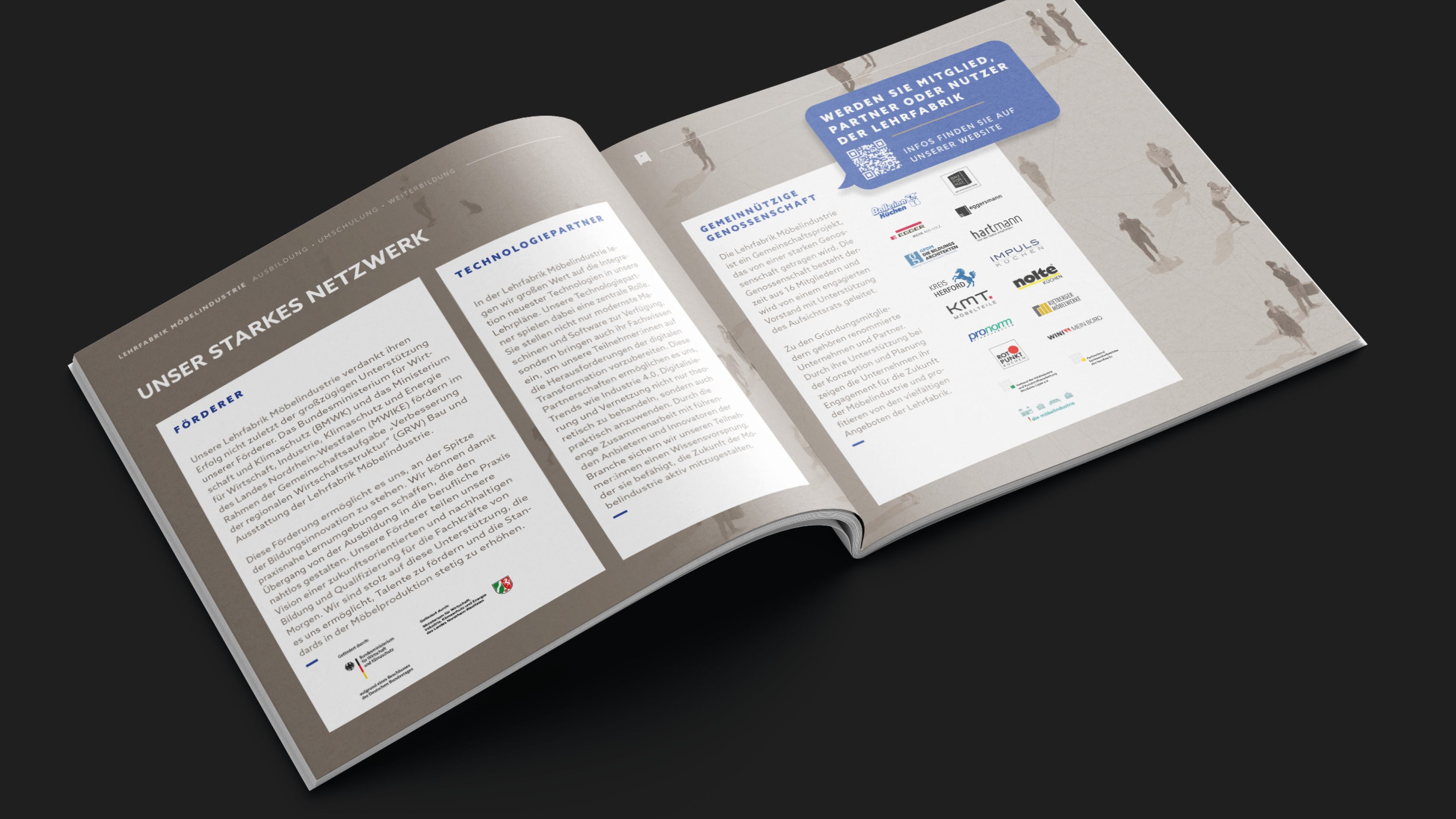 Lehrfarbrik Löhne CI-Entwicklung Corporate Design Mockup Broschüre