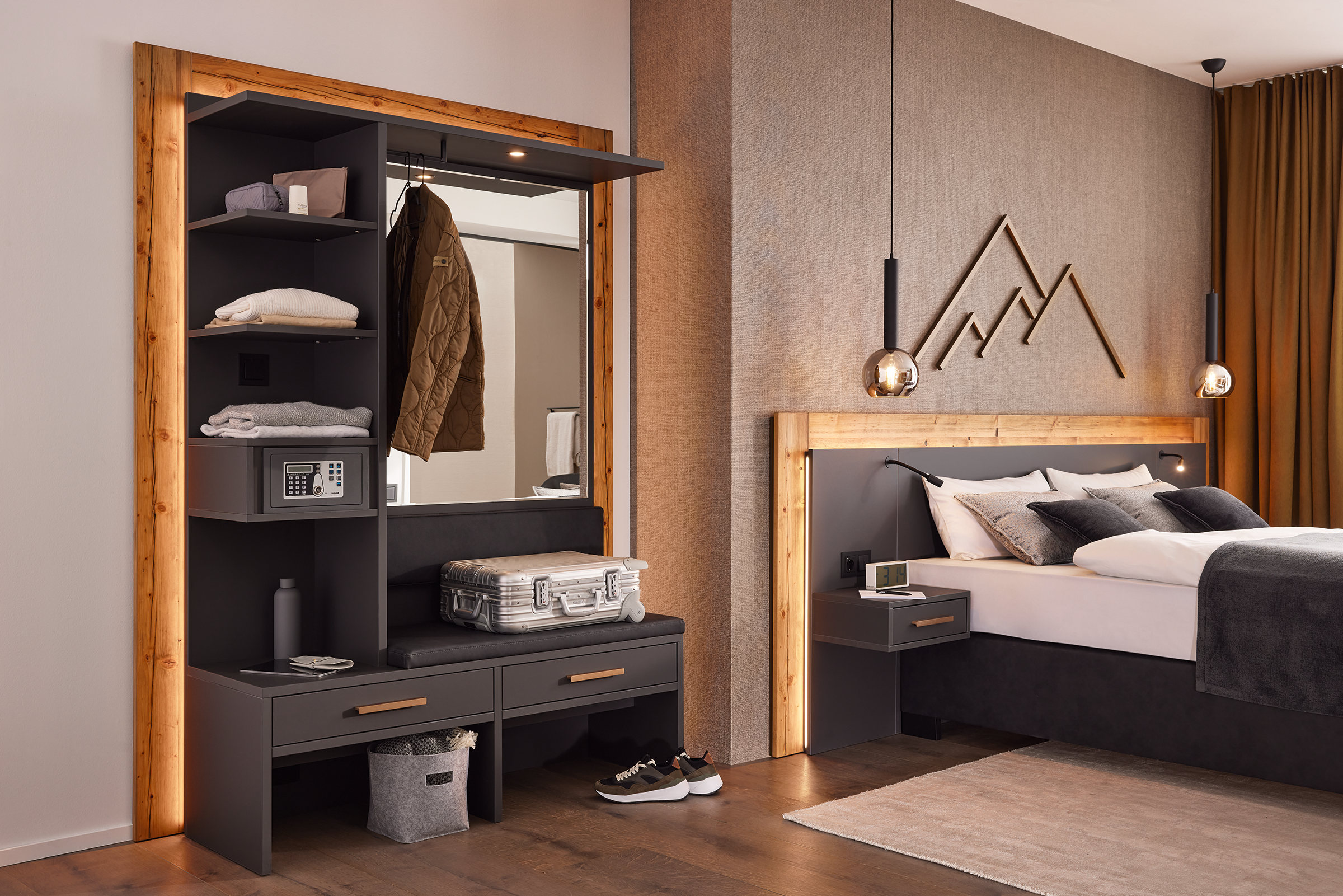 md Einrichtungssysteme Hotel Bergamo Altholz Garderobenset