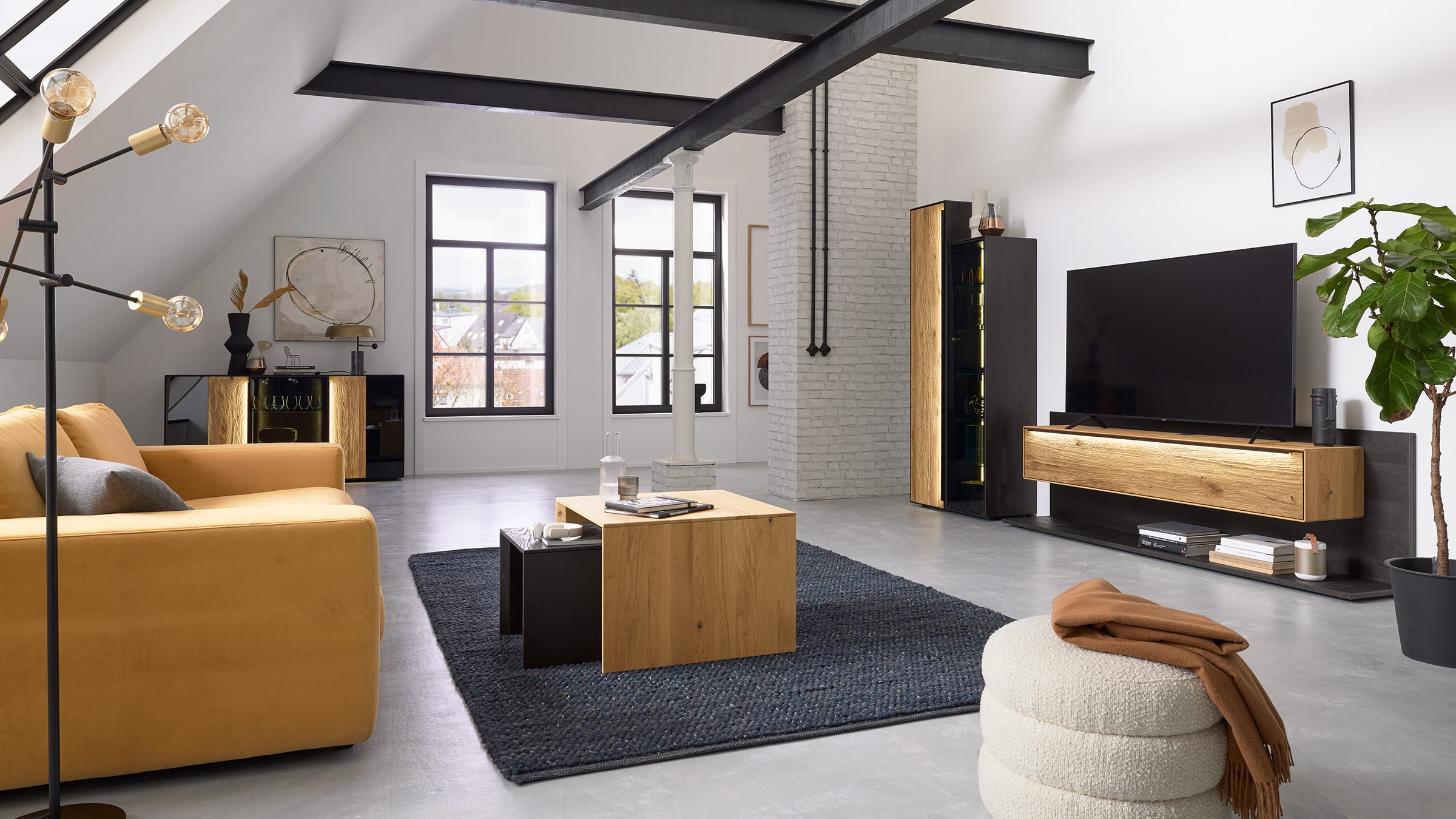 Decker Wohnzimmermöbel Serie Garda im Loftstil