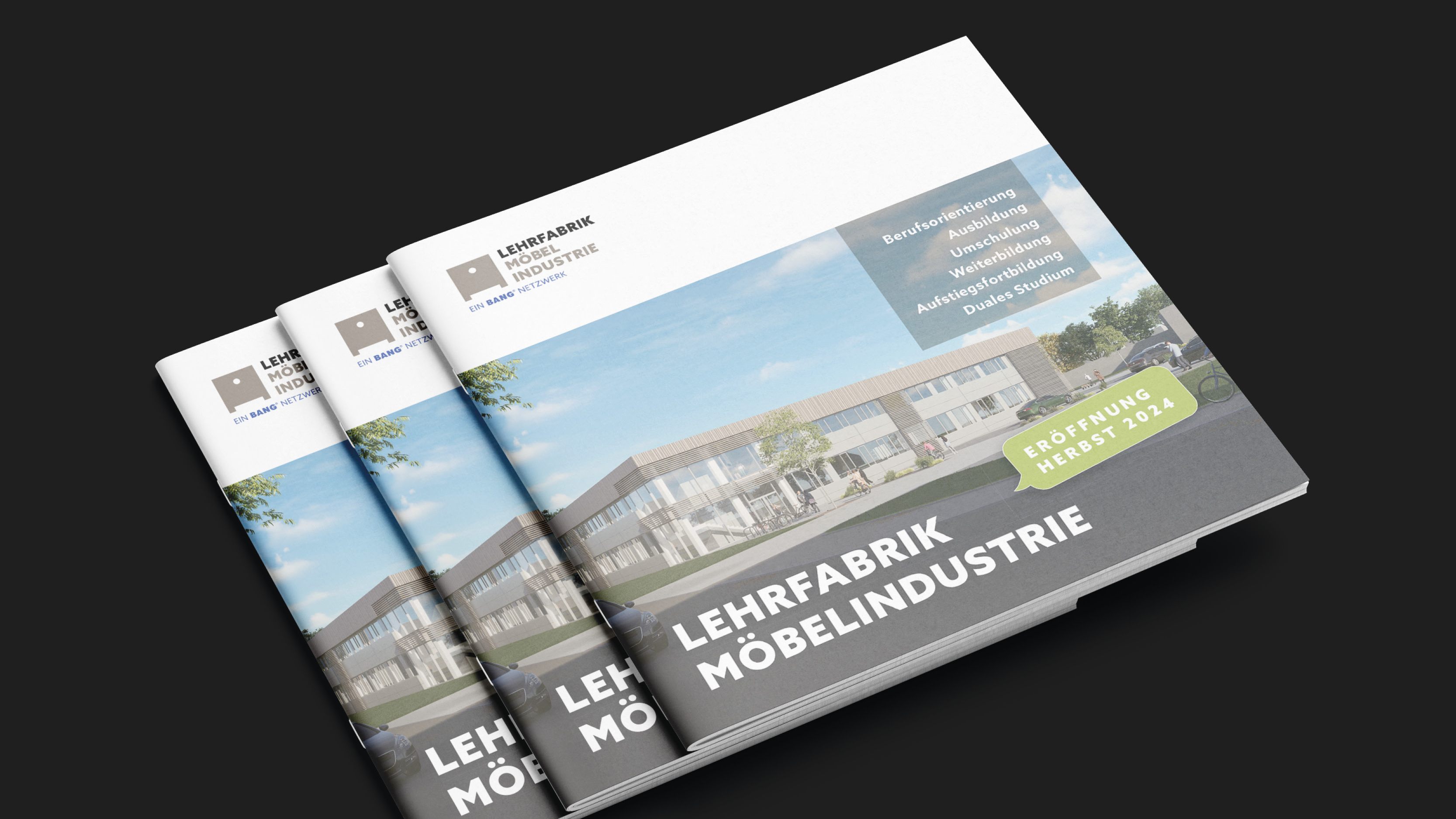 Lehrfarbrik Löhne CI-Entwicklung Corporate Design Broschüre Mockup