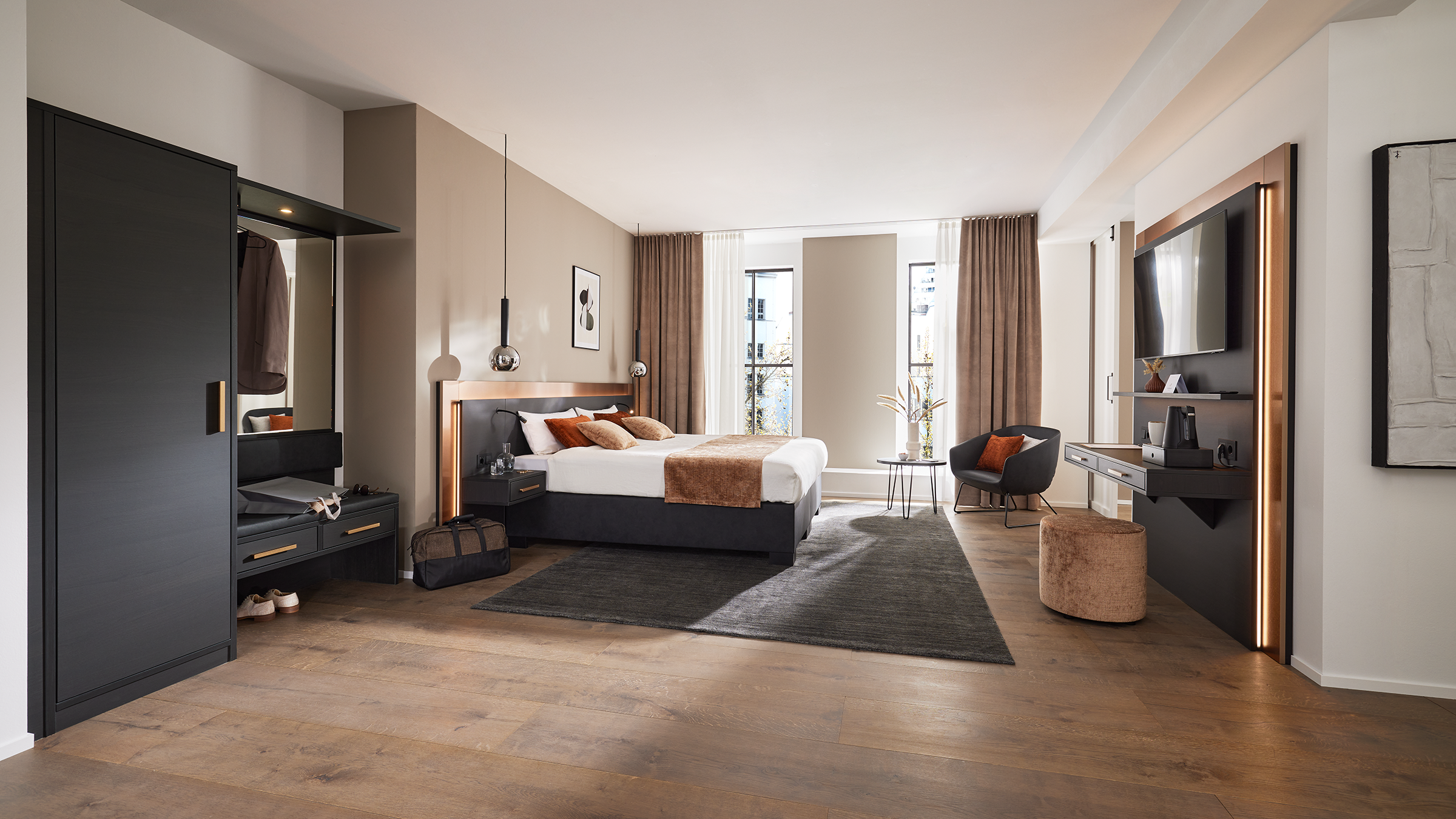 md Einrichtungssysteme Hotel Bergamo Bronze Gesamtansicht