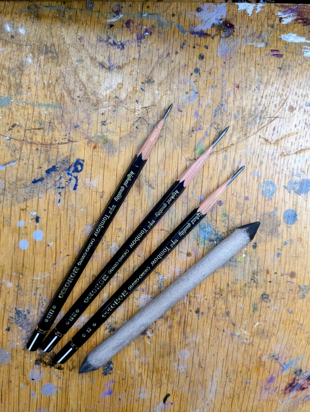 3 pencils and a stump
