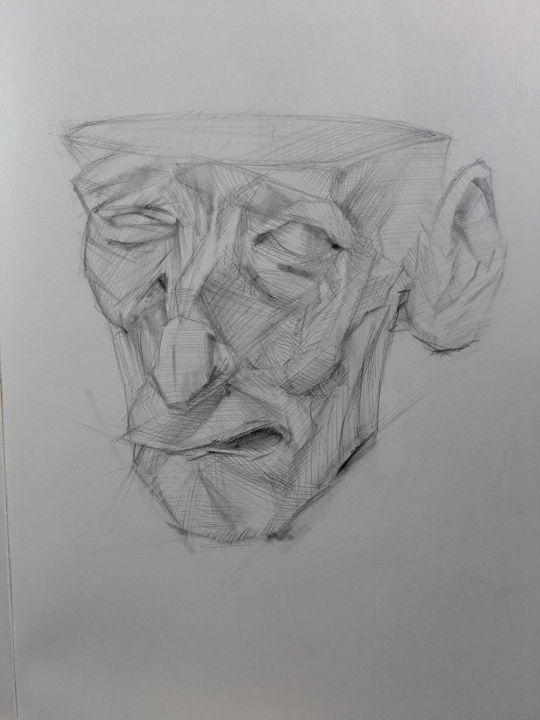 A sketch of a head with craniotomy