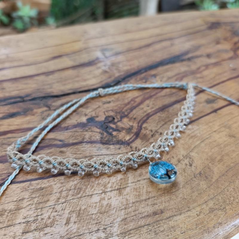 Gargantilha Macrame com pingente 