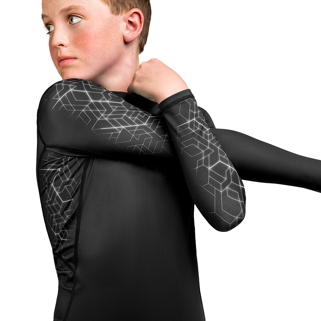 Flexible Grey BJJ Youth Rash Guard