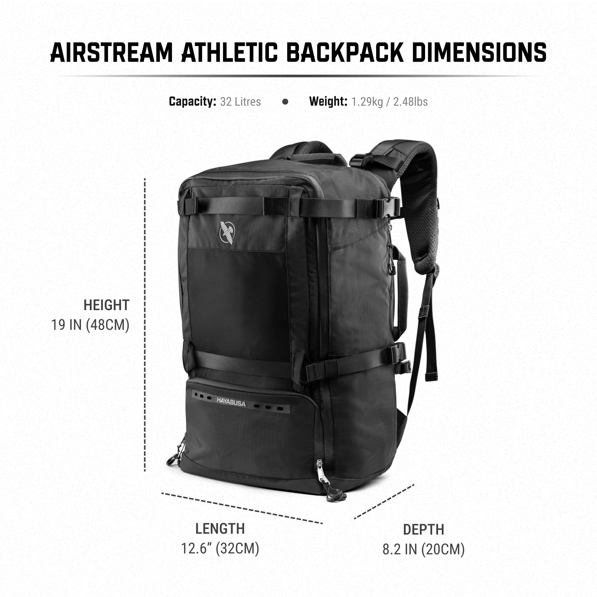 Airstream Backpack Size chart