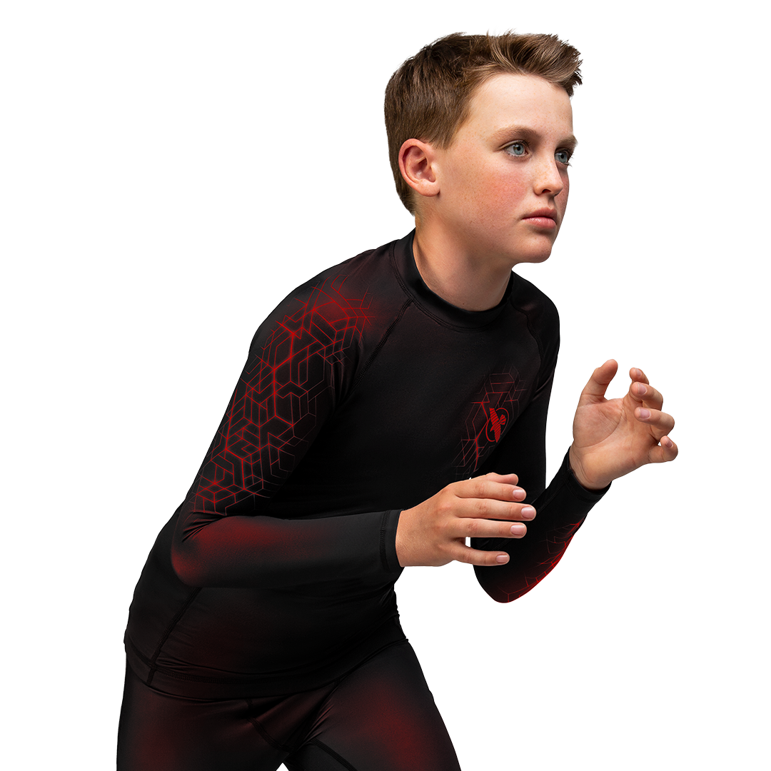 Red BJJ Rash Guard for Kids