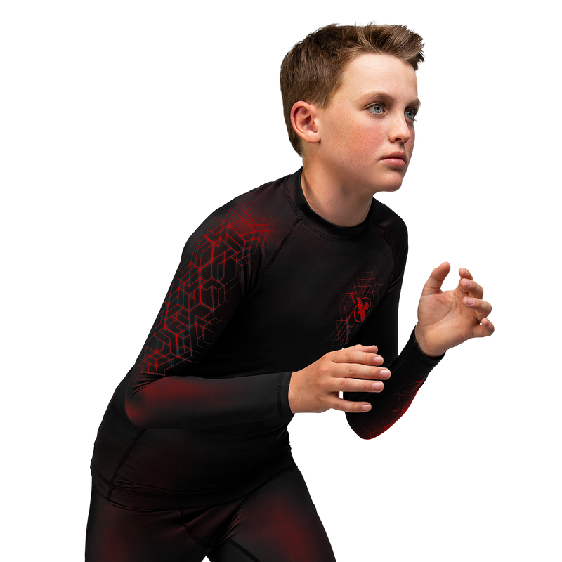Red BJJ Rash Guard for Kids