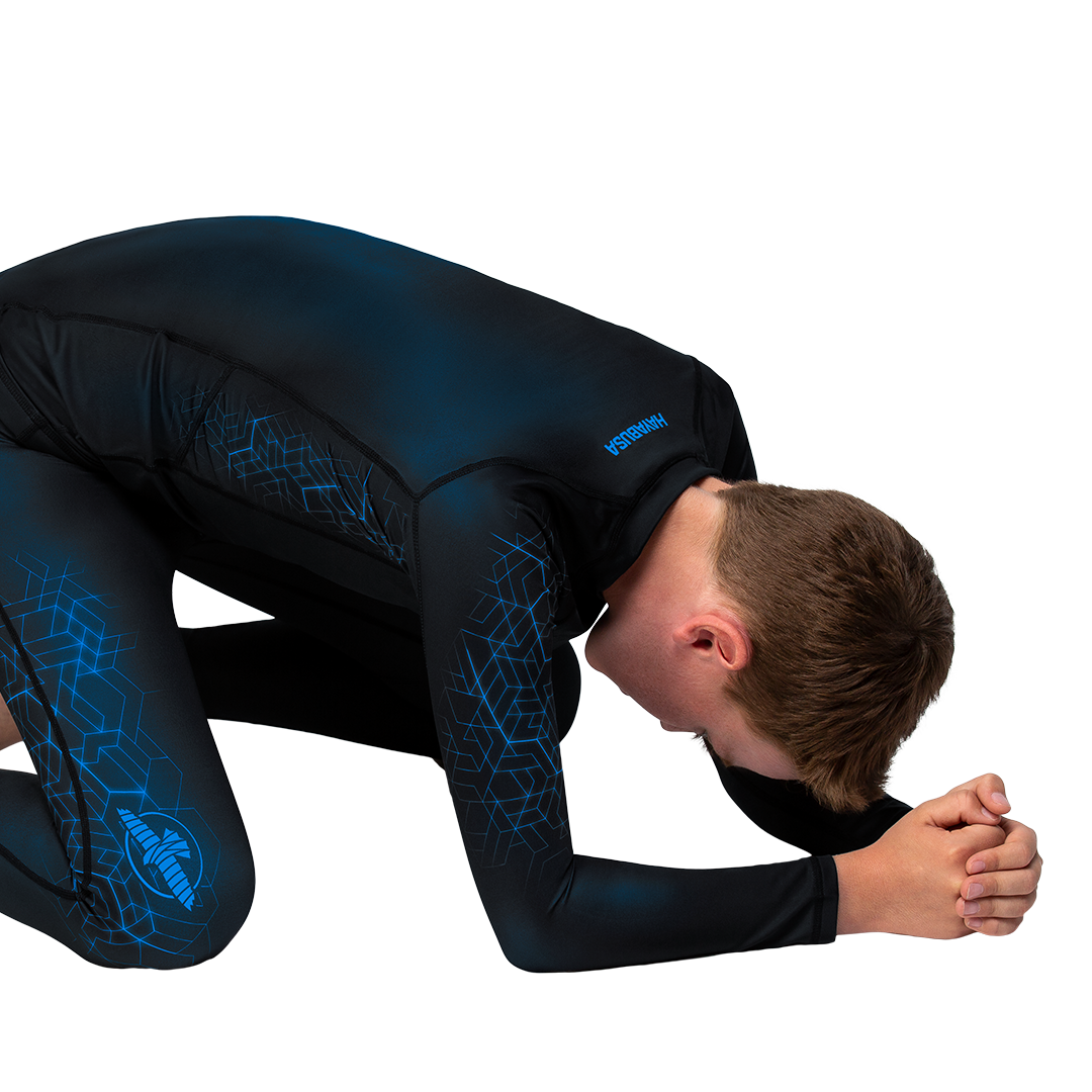 Blue BJJ Rash Guard for Kids