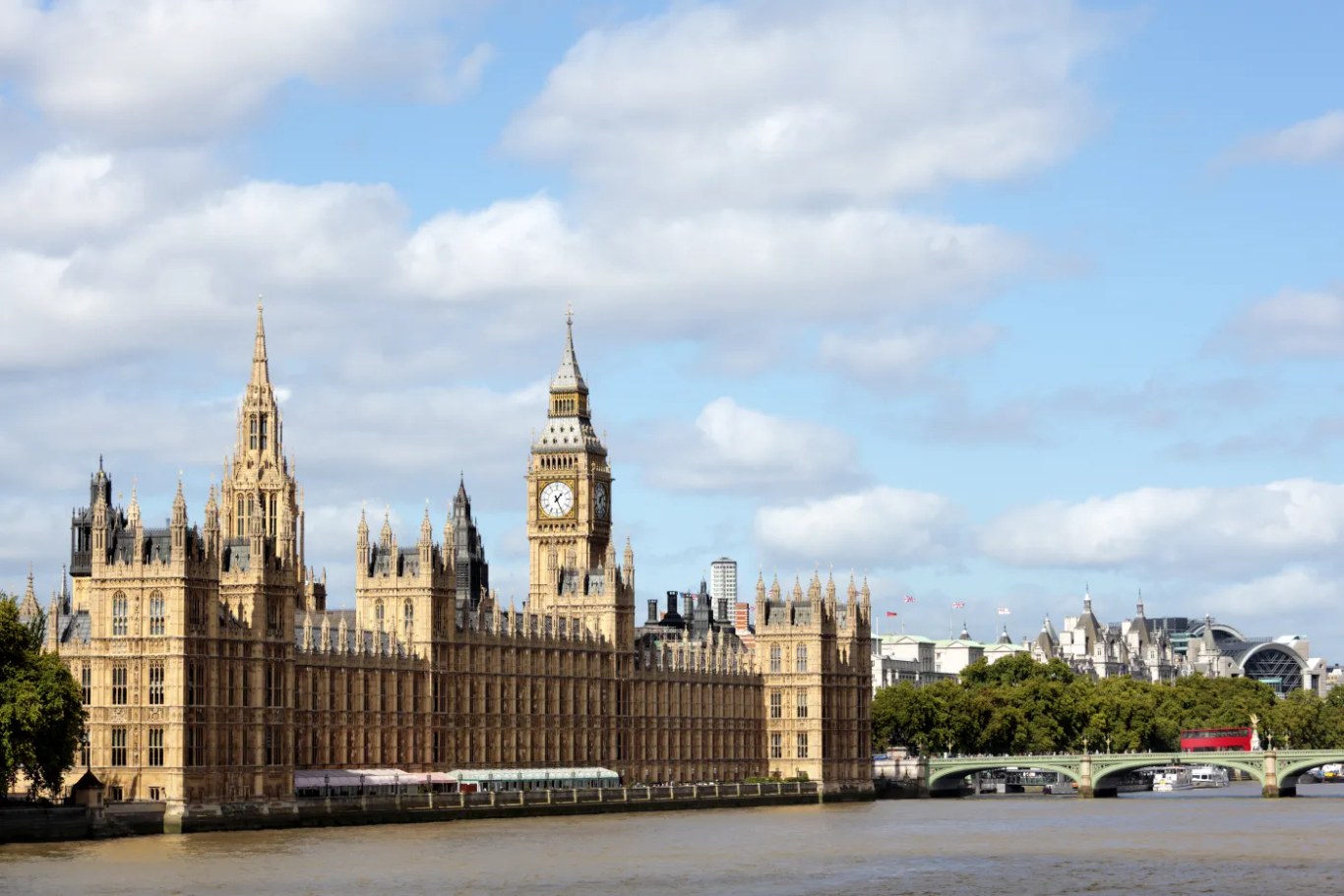 The Houses of Parliament and Westminster Bridge, London