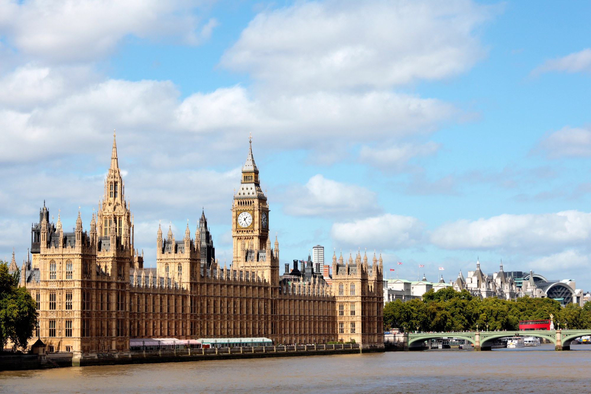 The Houses of Parliament and Westminster Bridge, London