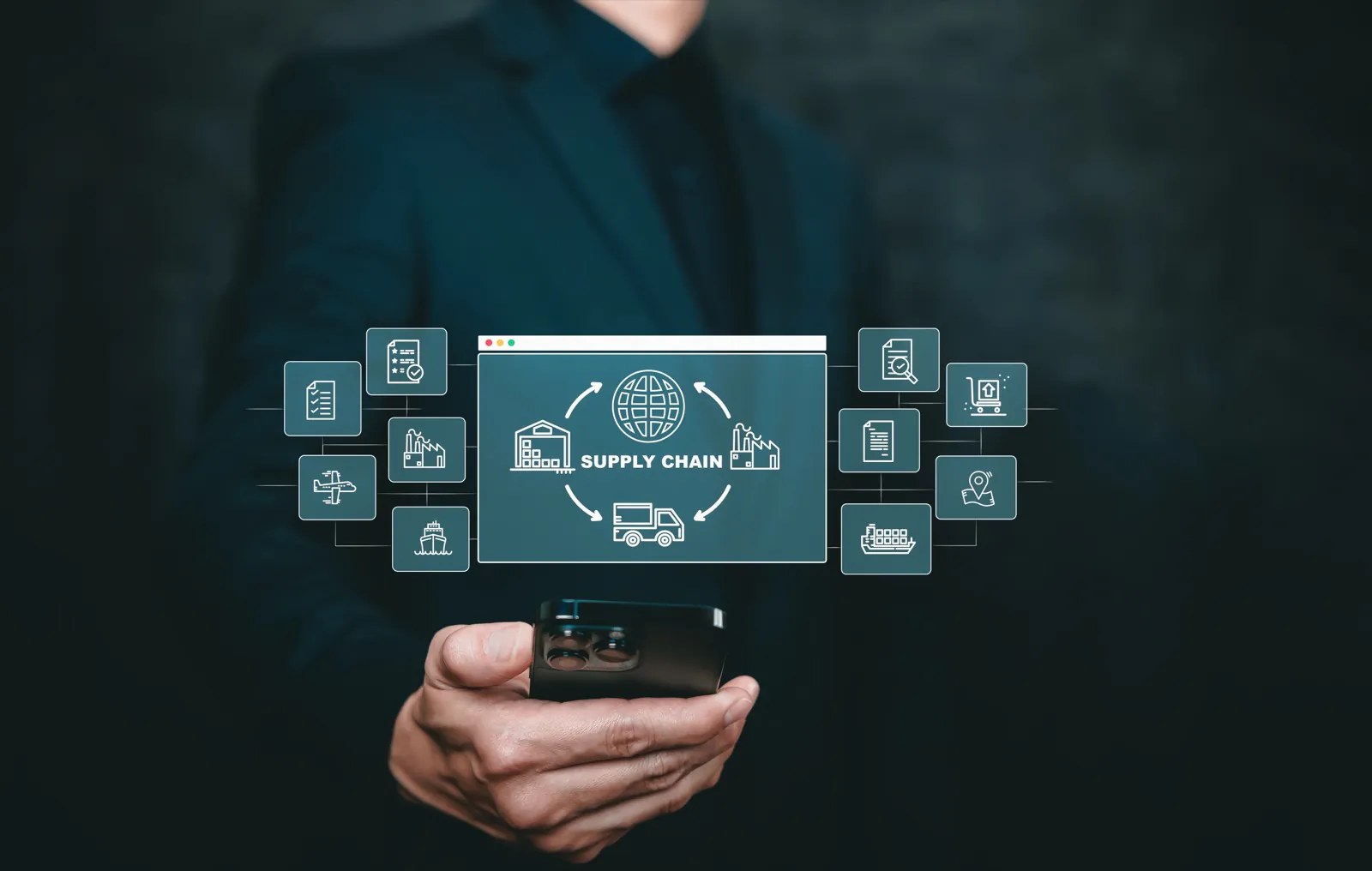 Supply chain management interface on a smartphone