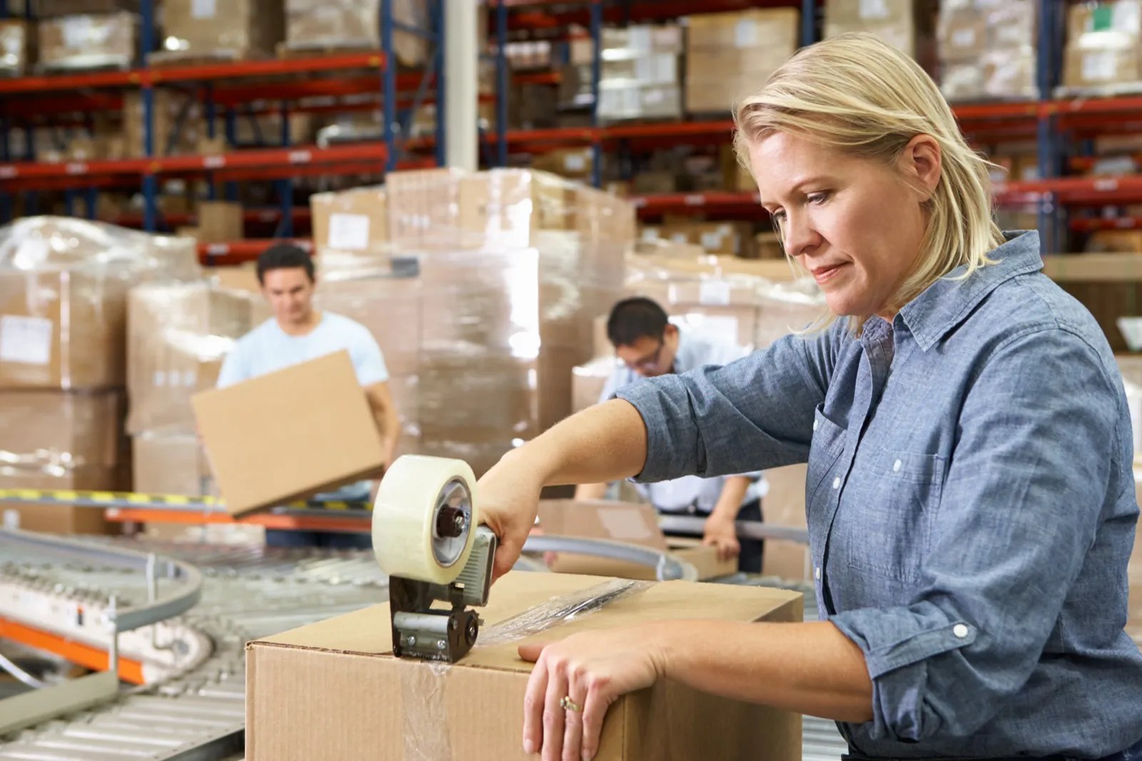 Order being packed for dispatch