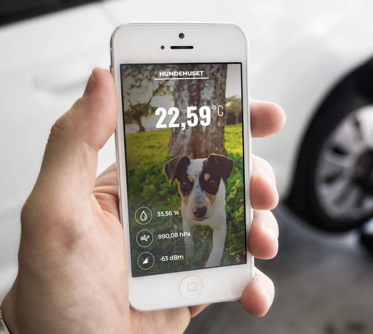 Ruuvi Station på en mobiltelefon