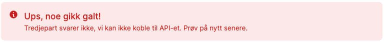 Skjermbilde av en feilmelding