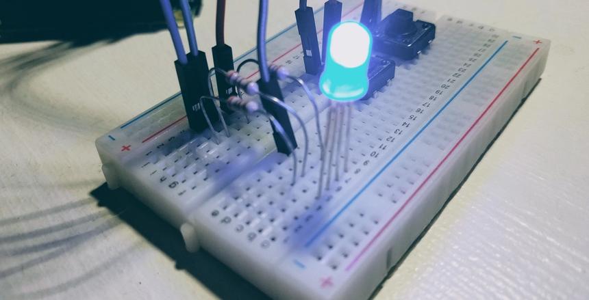 Breadboard with LED